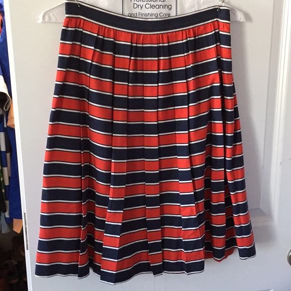 J crew red and blue striped skirt - Picture 1 of 1